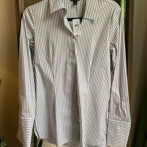 NWT Ann Taylor Factory Striped Button-down Shirt